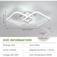 50W Plafon LED Techo Regulable, Lampara Techo con Mando a Distancia 3000K-6500K 59cm, Moderno Lamparas de Techo Salon Cuadrado para Dormitorio Salon Baño Cocina Comedor Pasillo - details 55