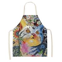 Delantal de cocina Retro con dibujos de gatos divertidos, accesorios de cocina para hombres y mujeres, Chef, camarero, cafetería, tienda, babero para barbacoa - details 1
