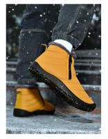 Botas de invierno informales para hombre, botines de terciopelo, impermeables, con doble cremallera, botas de nieve, zapatos de algodón antideslizantes cálidos para exteriores - details 22