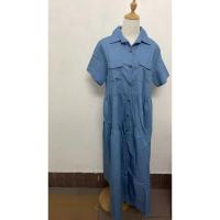 Vestidos de mezclilla a la moda para mujer, vestido informal de manga corta para mujer - details 2