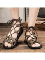 Zapatos de cuero de los hombres de estilo romano, zapatillas casuales, suaves y cómodas, sandalias de playa al aire libre, verano Nuevo - details 16