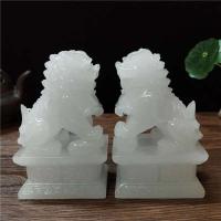 Figuras decorativas 2 uds estatuas doradas de Chiese Lios Feg Shui Ma-made Jade Stoe Buda Drago escultura estatua hogar - details 14