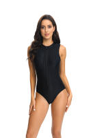 Traje de Baño de Una Pieza Negro Elegante para Mujer en Verano Traje de Baño Deportivo con Garantía de Retorno - details 1