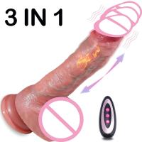 Vibrador Telescópico Realista Plug Anal Estimulación Vaginal Juguete Intimo para Mujeres - details 1