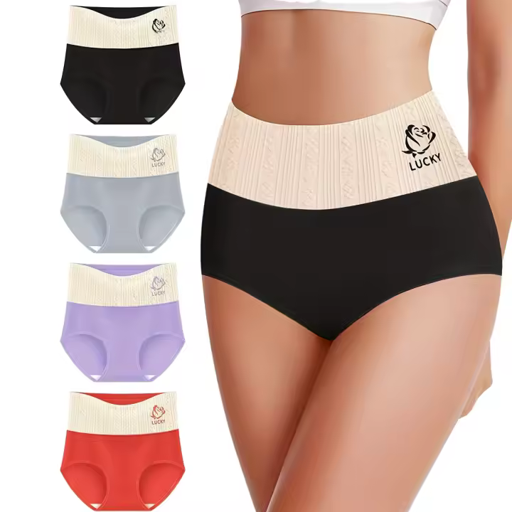 Ropa interior de cintura alta para mujer, talla regular, ropa interior a juego, múltiples estilos y múltiples trajes - 1