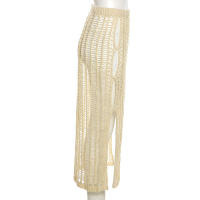 BUNO-Falda de tubo ahuecada transparente para mujer, parte inferior elástica con abertura lateral lisa, ropa de calle informal de verano - details 6