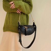 Bolso Cruzado de Cuero Falsio Elegante Correa de Cadena Chic, Diseño Sólido, Cierre de Cremallera, Perfecto para Uso Diario, Viajes y Actividades al Aire Libre - details 7