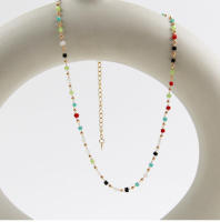Collar de cristal de colores simples, cadena de clavícula, regalo - details 5