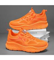 Zapatillas de correr con plataforma para hombre Zapatillas naranjas transpirables de punto informales a la moda Zapatos antideslizantes para deportes al aire libre - details 24
