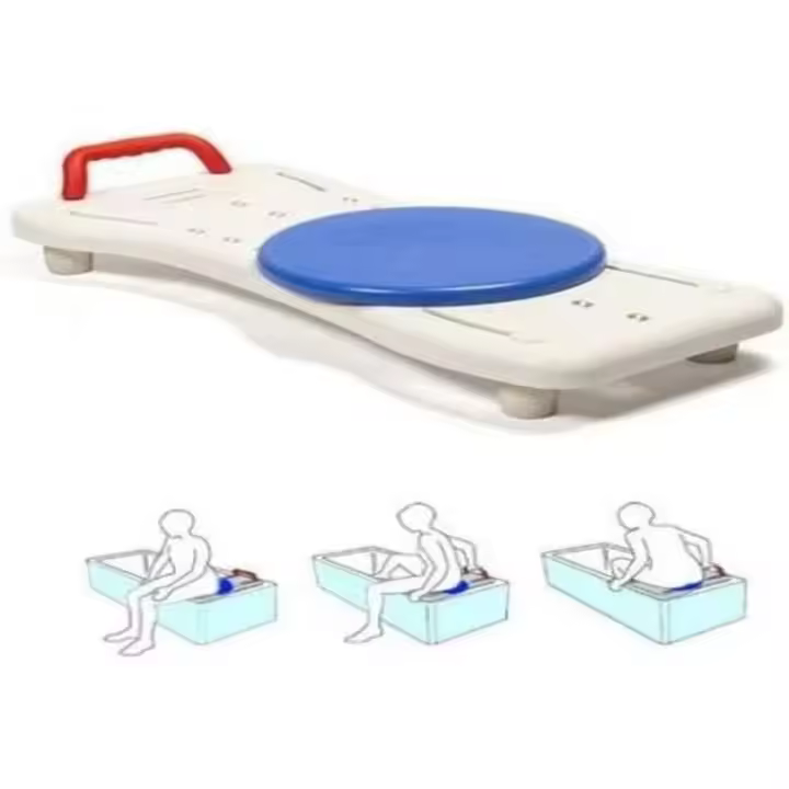 Asiento Bañera con Disco Giratorio Fácil Transferencia - Silla Giratoria Bañera Adulto - Tabla de Baño Ajustable - Banco Baño Seguridad - 1