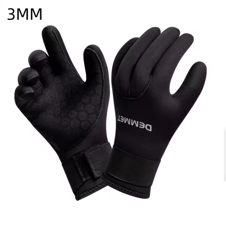 DEMMET-guantes de neopreno de 3/5MM para buceo, traje de neopreno de cinco dedos, cálido, para invierno - 1