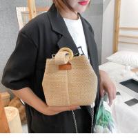 Bolso de cubo de paja para mujer, bandolera de playa Simple, de gran capacidad, a la moda - details 6