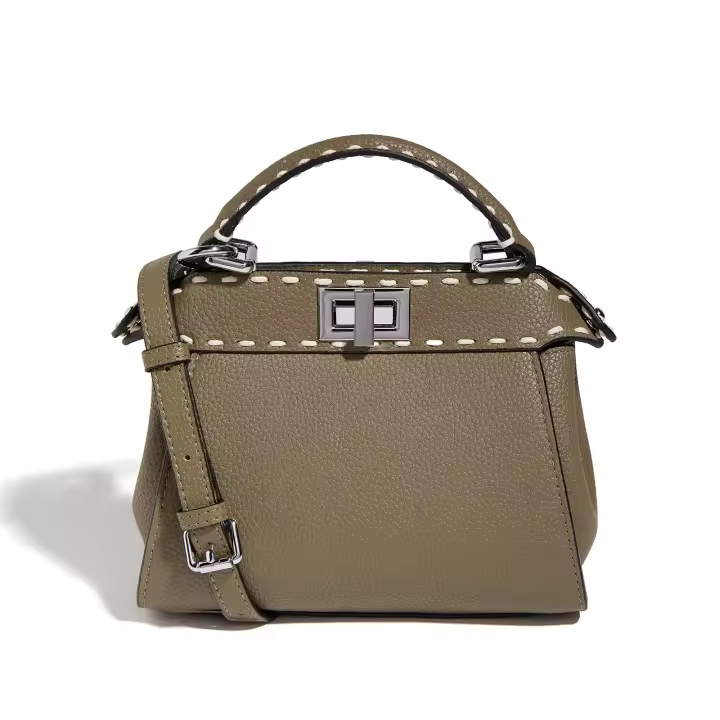 Bolso De Piel Auténtica Para Mujer, Bolso De Hombro, 20cm, Lujo - 1