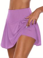 Falda Corta Deportiva para Mujer para Tenis, Bádminton, Yoga - Estilo Atlético Casual, Color Sólido, Mezcla de Poliéster y Spandex Elástico, Lavable a Máquina - Primavera/Verano/Otoño - details 39