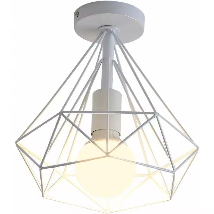Lámpara de Techo Vintage Diseño de Jaula Retro Lámpara Pendiente Industrial E27 - 1