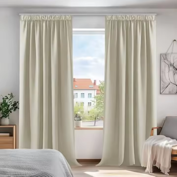 Cortinas de Salón Modernas de 2 Piezas Altas Cortinas Termóicas Aislantes de Frío y Calor - 1