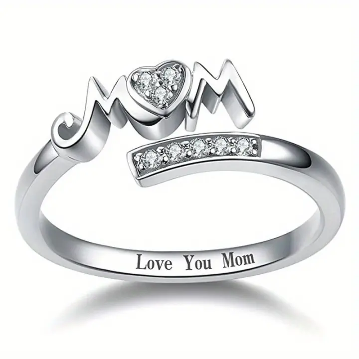 Aberturas corazón anillos accesorios moda rotulación manos adornos madre trama regalos anillo mujer - 1