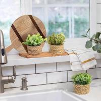 Plantas artificiales de Eulyptus, material de pila de hierba tejida de 11cm, decoración del hogar - details 12