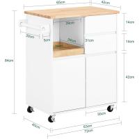 FKW47-W Carrito de Servir Carrito Auxiliar Cocina estantería de Cocina Carrito de Cocina móvil 100 x 92 x 45 cm Blanco ES - details 38