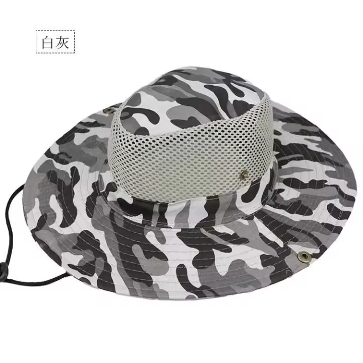 Gorra de Malla Protección UV Ancha para la Playa, Transpirable para Caza, Pesca, Escalada, Senderismo Gorra de Sol para Hombres al Aire Libre - 1