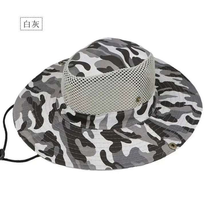 Gorra de Malla Protección UV Ancha para la Playa, Transpirable para Caza, Pesca, Escalada, Senderismo Gorra de Sol para Hombres al Aire Libre - 1