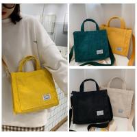Bolso de lona de pana bolso de mensajero de hombro para mujer versión coreana pequeño bolso cuadrado - details 11