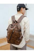 Mochila Casual Vintage de Cuero PU Suave Gran Capacidad Impermeable Bolsa de Hombro para Laptop - details 15