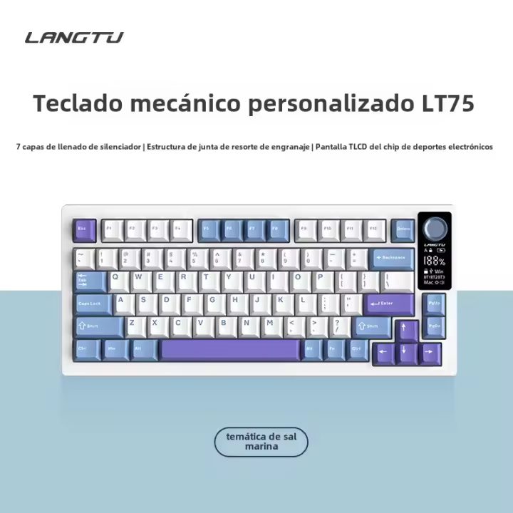 LT75 Teclado mecánico para juegos de tres modos de alta calidad teclado inalámbrico Bluetooth intercambiable en caliente personalizado - 1