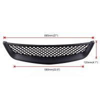 Rejilla de malla para capó de motor delantero, parachoques negro brillante, parrilla de carreras para Honda Civic JDM tipo R 2001-2003 2DR/4DR EM/ES - details 7
