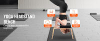 SucceBuy Banco de yoga para cabeza, capacidad de 300 libras, silla de inversión para yoga, entrenador de cabeza, marco de madera y almohadilla de PU, taburete de entrenamiento de equilibrio, alivia la fatiga, negro - details 0