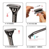 2025 nueva maquinilla de afeitar manual de aleación de zinc para hombres, maquinilla de afeitar de cabeza magnética premium - details 10