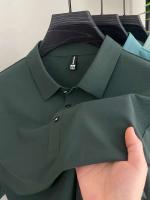 Nueva camiseta personalizada de verano de alta gama para hombre, Polo de marca de moda de negocios de manga corta de color sólido, cómodo y transpirable - details 41
