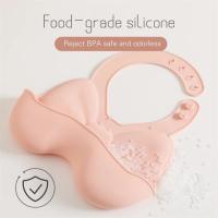 Baberos impermeables de silicona para bebé, delantal con lazo bonito, ajustable, suave, alimentación - details 1