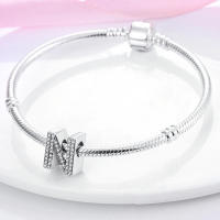 Series de Encantos de Plata Esterlina S925 Letras de Alfabeto Ajuste para Pulsera y Brazalete de 3mm Joyería Fina de Cumpleaños para Mujeres - details 13