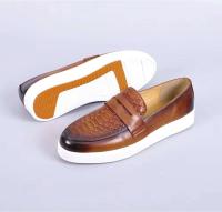 Zapatos informales de cuero para hombre con punta redonda de piel de vaca para otoño, nuevos zapatos de moda con patrón sólido para hombre - details 12
