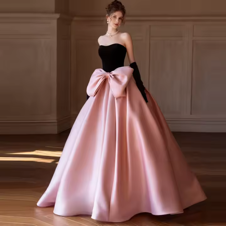 Vestido rosa de noche para graduación, vestido de graduación de cumpleaños, estilo francés de lujo, para banquete de boda, novedad de 2025 - 1