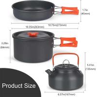 Juego de Cocina al Aire Libre de Aluminio Pañuelo de Malla, Utensilios de Cocina Plegables con Tetera y Sartenes - details 1
