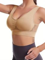 Sujetador deportivo con almohadillas incorporadas, transpirable, alta elasticidad, sin aros, perfecto para yoga, fitness, correr - details 43