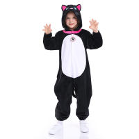 Mono de gato negro para niños, mono de animales, Cosplay de gatito, Onesies de Anime para niños, disfraces de animales para fiesta de Halloween y Navidad - details 1