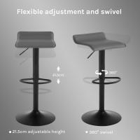 Taburetes de Cocina Giratorios 360° Altos con Asiento PVC Ajustables Diseño Elegante para Comedor, Sala de Estar, Cafetería Negro+Negro - details 77