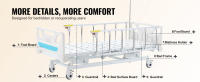 SucceBuy Cama de hospital eléctrica premium de 3 funciones, cama de UCI con colchón, poste IV, controlador portátil, capacidad de 440 libras, ruedas con bloqueo - details 1