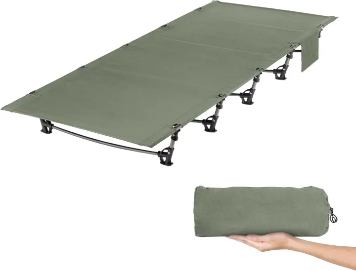 Cama Plegable Compacta, Ultraligera Portátil Fuerte y Resistente, 192 x 70 x 17cm, Carga máxima 150 kg, para Camping, Playa, Viajes, Escalada - 1