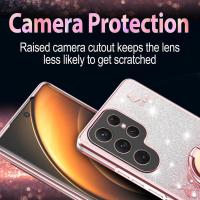 Funda de silicona transparente con purpurina para Samsung Galaxy S25 Ultra con soporte de anillo - details 8