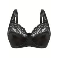 Sujetador Sexy de talla grande para mujer, ropa interior de encaje de contraste, cubierta completa, Mini sujetador ligero con lazo - details 8