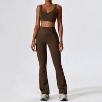Traje de Yoga Deslizante para Mujer Entrenamiento de Baile Secado Rápido Fitness y Ocio Conjunto de Deporte de Dos Piezas Chaleco+Pantalones - details 2