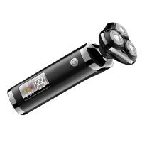 Kemei-Afeitadora eléctrica recargable por USB para hombre, máquina de afeitar con 3 cuchillas rotativas para Barba, en seco y húmedo, resistente al agua, con pantalla LCD - details 0