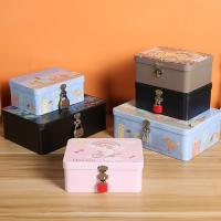 Caja de hojalata de alta calidad multiusos con cerradura, baúl de almacenamiento, caja de Metal dura para almacenamiento de joyas de gran capacidad para el hogar - details 4