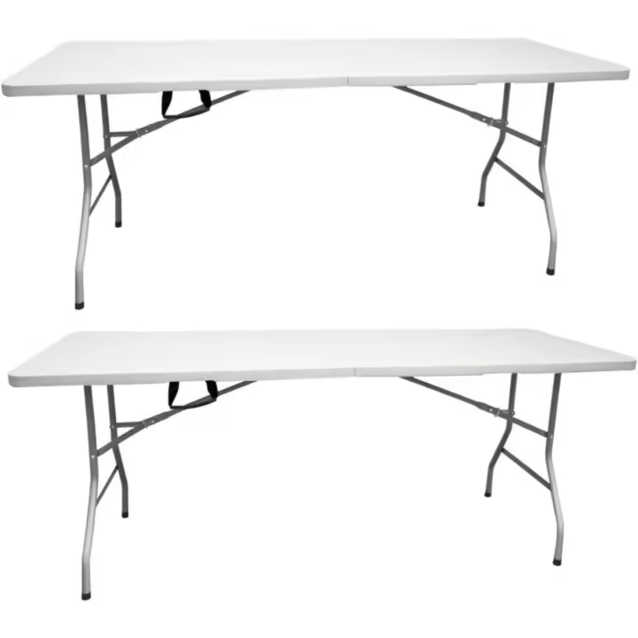 Mesa de Camping Plegable Rectangular 180x70x74cm Diseño de Patas de Acero - 1