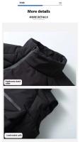Chaleco cálido de invierno ajustado para hombre con bolsillos grandes, sin mangas, espíritu social, marca de moda, estilo casual, cierre de cremallera - details 12