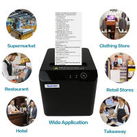 Xprinter-Impresora térmica XP-T80Q Mini, máquina de impresión de recibos y facturas de 80MM, con cortador automático, USB, interfaz Ethernet/USB, para supermercado - details 3